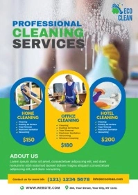 Cleaning Service Video Ad A4 template