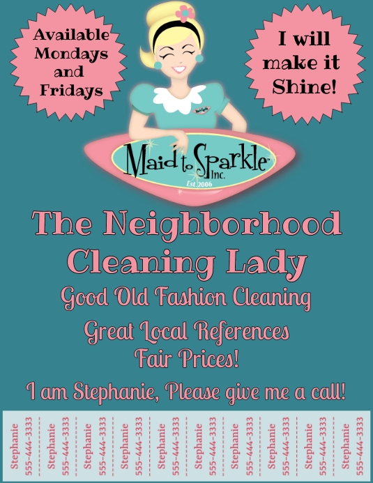 Cleaning Service with Tear Off Tabs Template PosterMyWall