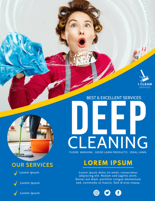 cleaning services, spring cleaning Flyer (US Letter) template