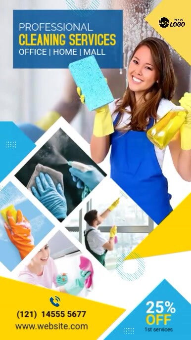 Cleaning Services Ad เรื่องราวบน Instagram template