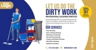White Cleaning Service Video Facebook Shared Image template