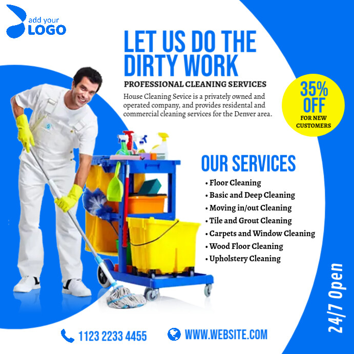 Cleaning Services Ad Publicación de Instagram template