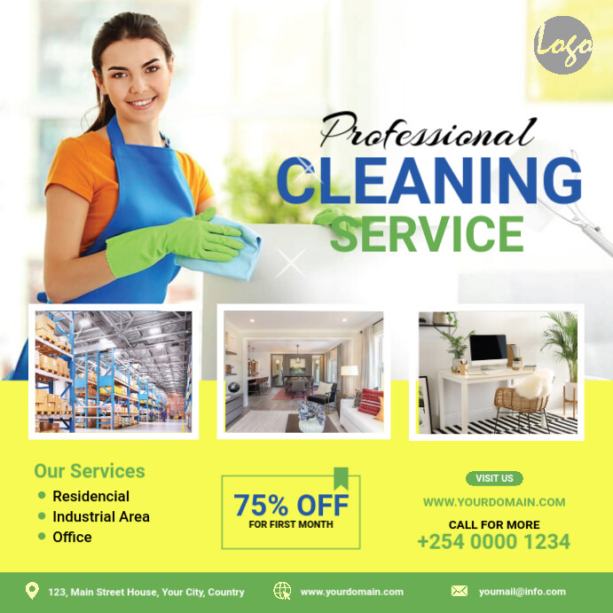 Clean Professional Add Copy of Cleaning Services Ad | PosterMyWall