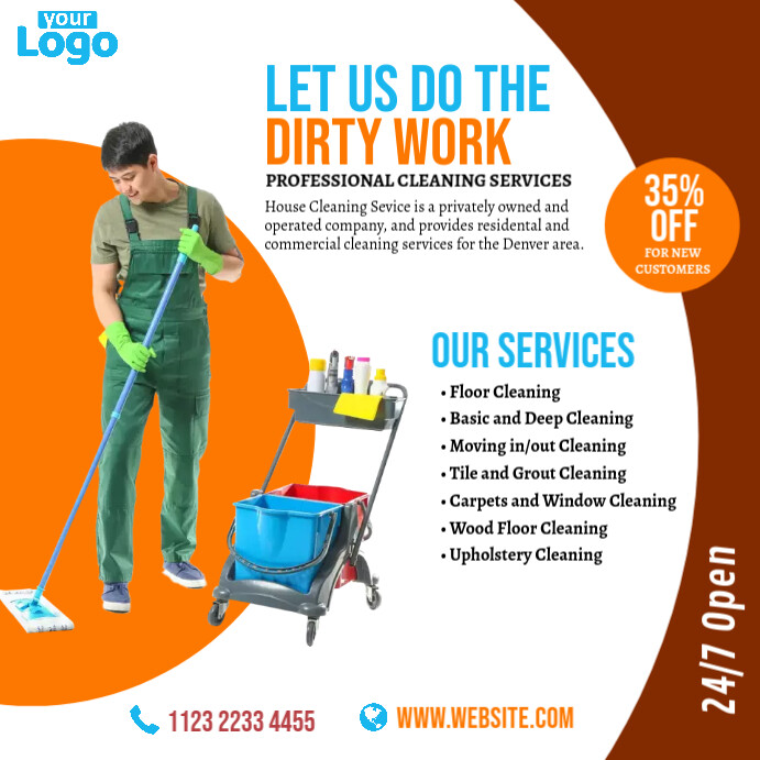 Clean Professional Add Cleaning Services Ad Template | PosterMyWall