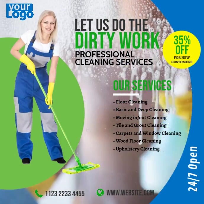 Cleaning Services Ad Instagram Post template