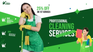 Cleaning Services Ad Twitter Post template