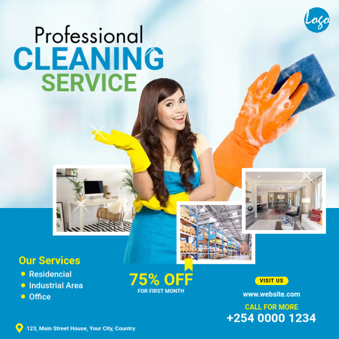 Clean Professional Add Cleaning Services Ad Template | PosterMyWall