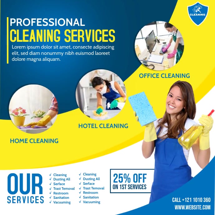 Cleaning Services Ads Publicação no Instagram template