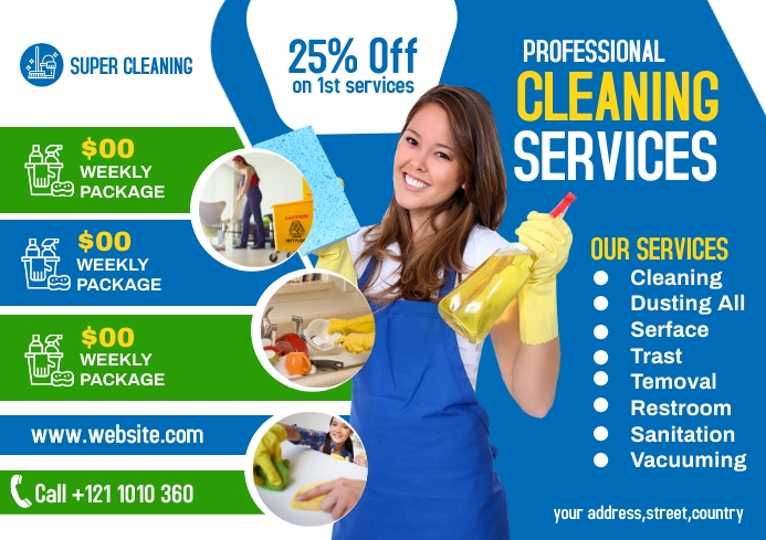 Cleaning Services Ads A4 template