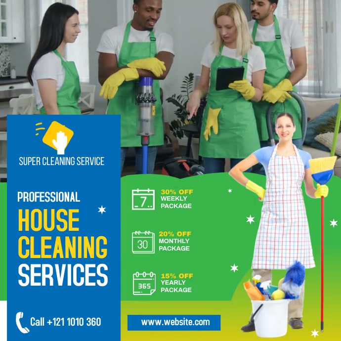 Cleaning Services Ads Square (1:1) template