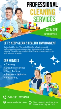 Blue Cleaning Service Template Digital Display (9:16)