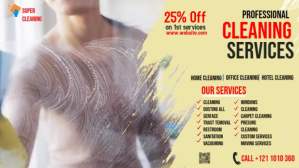 Kuning Cleaning Services Promotion Facebook Cover Video Template