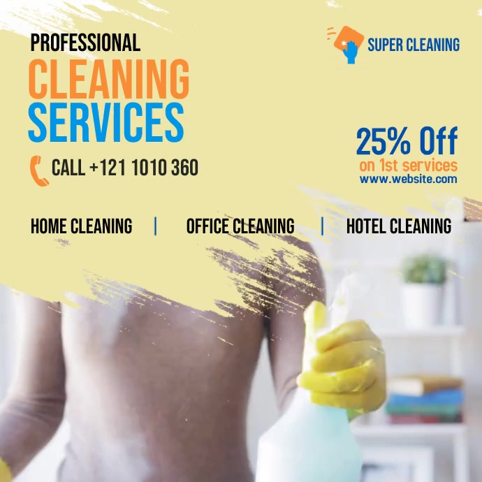 Cleaning Services Ads สี่เหลี่ยมจัตุรัส (1:1) template