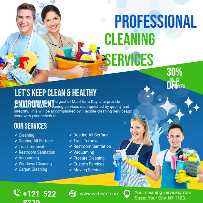 Cleaning Services Ads Kwadrat (1:1) template