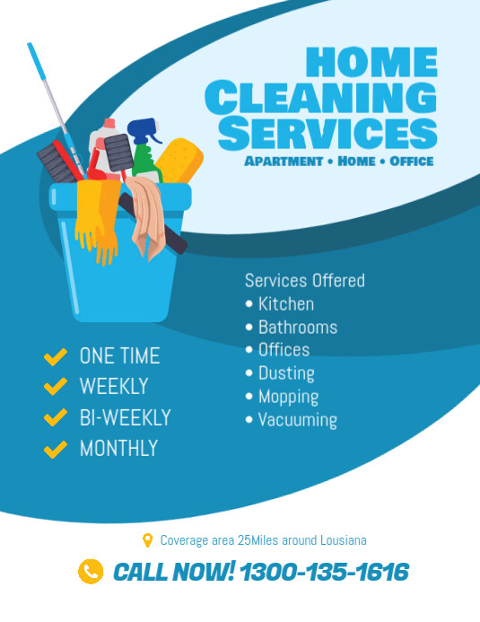 Cleaning Services Flyer Template Løbeseddel (US Letter)