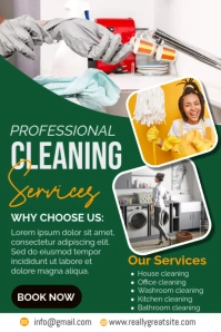 cleaning services poster flyer template Gráfico de Tumblr