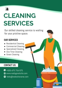 cleaning services poster template A3