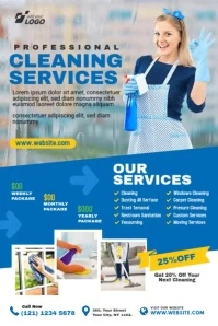 Cleaning Services Poster Template Póster