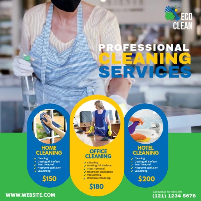 Clean Professional Add Copy of Cleaning Services Video Ad | PosterMyWall