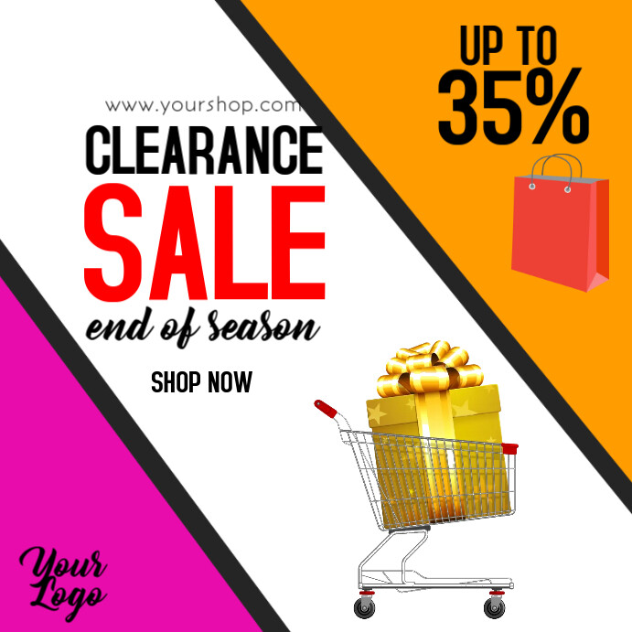 Clearance Sale Flyer Big sell-out season sale shopping ad Template