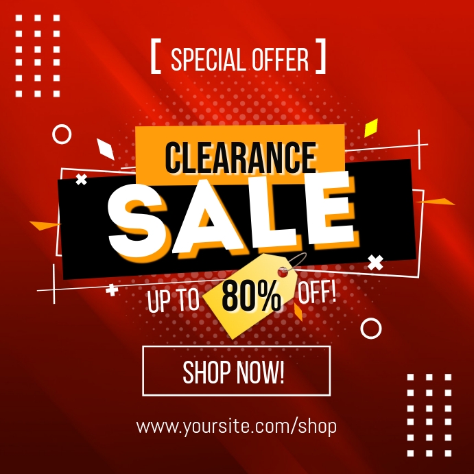 Slaes Posts Examples Clearance Sale Social media Post Template | PosterMyWall