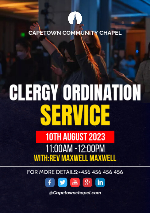 clergy ordination service flyer template | PosterMyWall