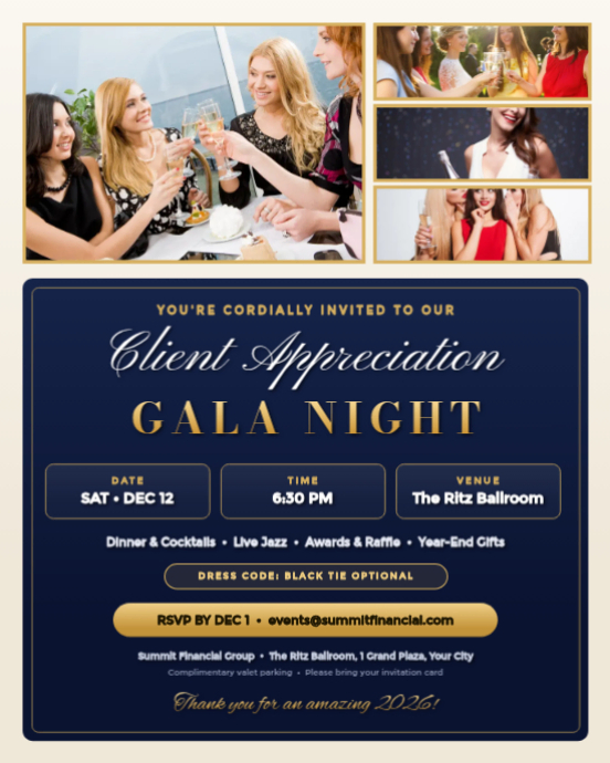 Client Appreciation Gala Template | PosterMyWall