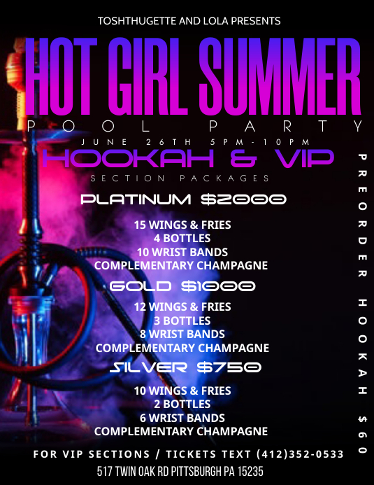 CLIENT HOOKAH & VIP FLYER Template | PosterMyWall