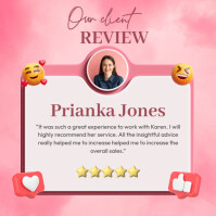 สีชมพู client testimonial Instagram Post Template