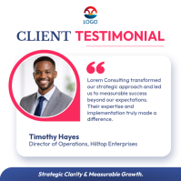 Client Testimonial Business Consulting Review Corporate Success Story Strategy Results Trust Growth Iphosti le-Instagram template