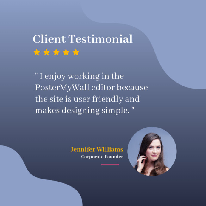 Client testimonial Publicação no Instagram template