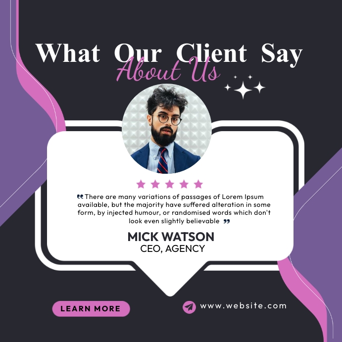 Clients Testimony Card Template | PosterMyWall