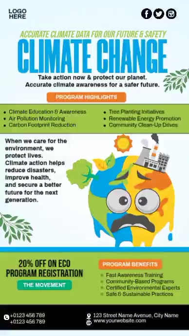 Climate Change Awareness Templat | PosterMyWall