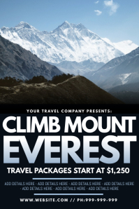 Climb Mt Everest Poster Template Postermywall
