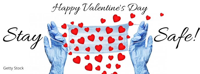 Clinic Covid Valentines Day Banner Facebook Cover Photo template