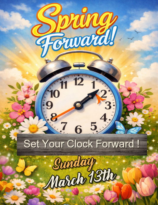 Clock Change Flyer (us Letter) Template | PosterMyWall