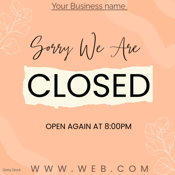 Closed Template | PosterMyWall