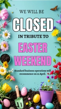 Closed Easter Weekend  Instagram Story template