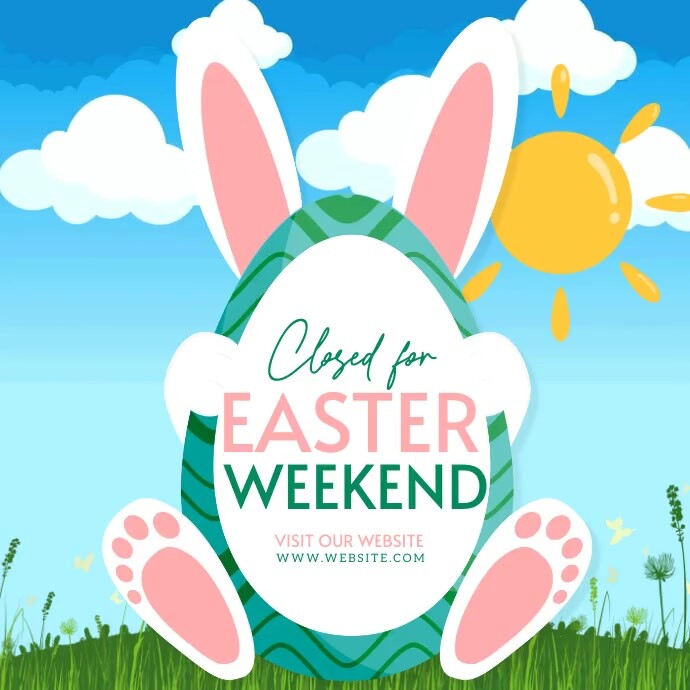 CLOSED EASTER WEEKEND RETAIL SHOP TEMPLATE | PosterMyWall