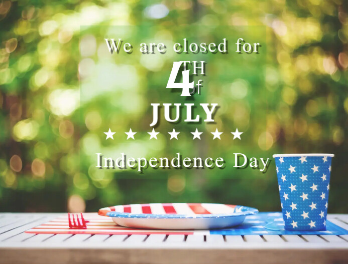 Closed for 4th July sign Template | PosterMyWall closed-for-4th-july-sign-template-postermywall