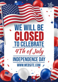 closed for 4th of July A4 template