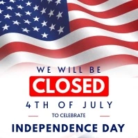 Closed for 4th of July – Patriotic Business Announcement Template Instagram na Post