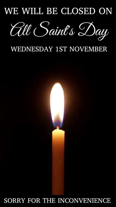 Closed for All Saint's Day Post Template Ekran reklamowy (9:16)