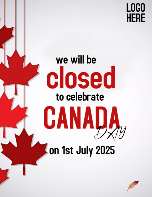 Closed for Canada day Flyer (US Letter) template