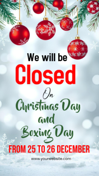 closed for christmas holidays Instagram Story template