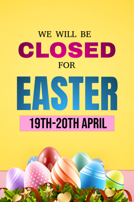 Closed for Easter 海报 template
