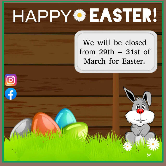 Easter Closure Message Closed for Easter template | PosterMyWall