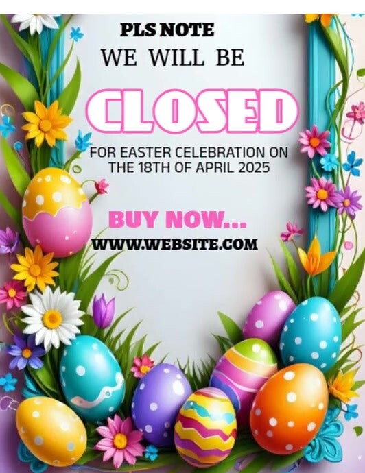 Easter Closure Message Closed for easter video Template | PosterMyWall