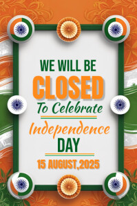 Closed for independence day India 2025 template
