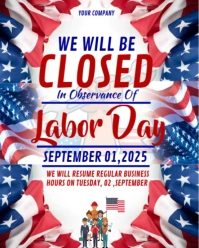 Closed for labor day 2025 Instagram Portrait template